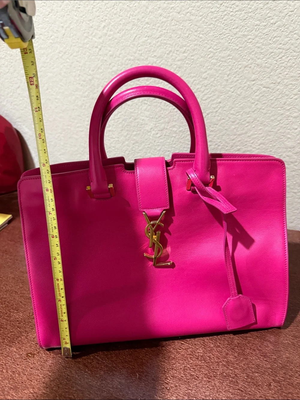 Saint Laurent Pink Leather Sac de Jour Style Tote with Gold YSL Hardware